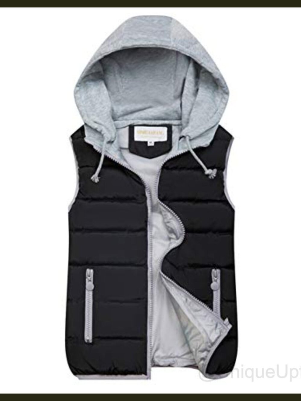 Women's Quilted Puffer Vest Zip Up Hooded Sleeveless Winter Outerwear